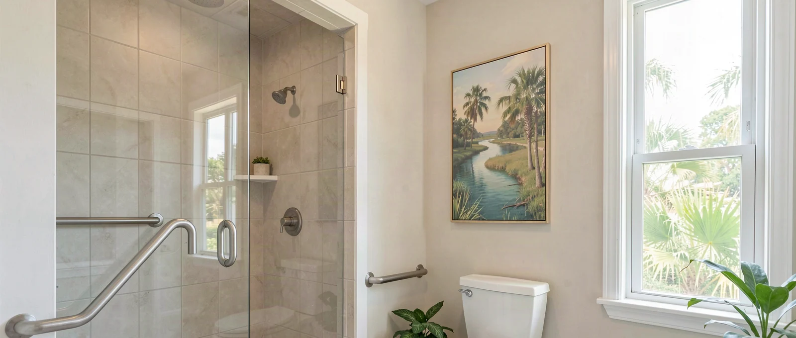 Accessible walk-in shower in a Sarasota home in Sarasota, FL